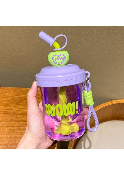 Pipetli Karıştırmalı Kupa Plastik Kupa Yazlık Kompakt Kupa (Yurt Dışından)