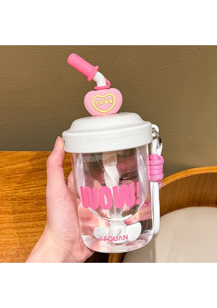 Pipetli Karıştırmalı Kupa Plastik Kupa Yazlık Kompakt Kupa (Yurt Dışından)