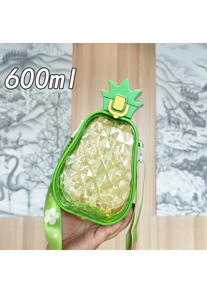 Ananas Pipetli Plastik Su Bardağı Çocuk Açık Hava Sporları Su Şişesi (Yurt Dışından)