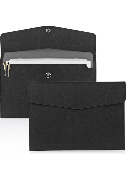 Adet Belge Dosya Klasörü, Su Geçirmez Ince Pu Deri A4 Zarf Klasörü Genişleyen Dosya Düzenleyici Portföy Saklama Kutusu (Yurt Dışından)