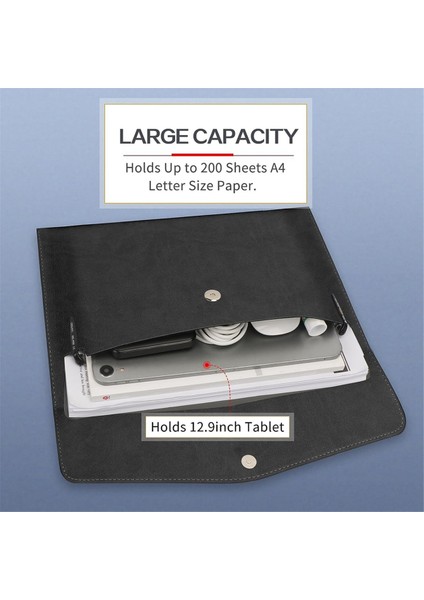 Adet Belge Dosya Klasörü, Su Geçirmez Ince Pu Deri A4 Zarf Klasörü Genişleyen Dosya Düzenleyici Portföy Saklama Kutusu (Yurt Dışından) modelleri