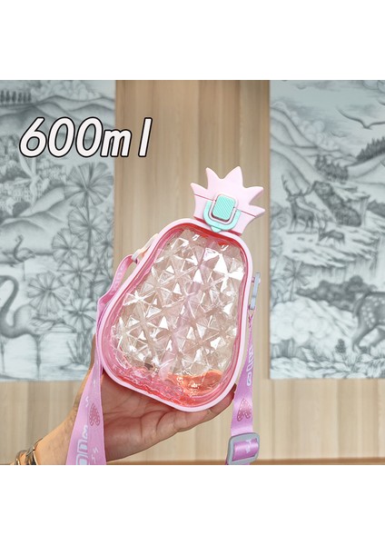 Ananas Pipetli Plastik Su Bardağı Çocuk Açık Hava Sporları Su Şişesi (Yurt Dışından)