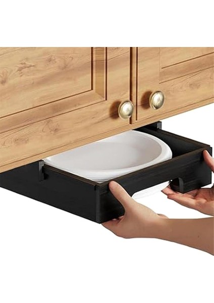 Inçlik Dolap Altı Bambu Tabak Tutucu Mutfak Tezgahı Dikey Tabak Dağıtıcı Tutucular Için Kağıt Tabak Dağıtıcısı, A (Yurt Dışından) fırsatları