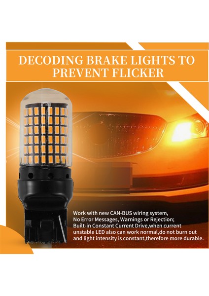 2x 7440 Canbus Süper Parlak Hatasız LED Ampul T20 W21W 144 Smd Amber Geri Vites Sinyal Lambası Için (Yurt Dışından) fırsatları