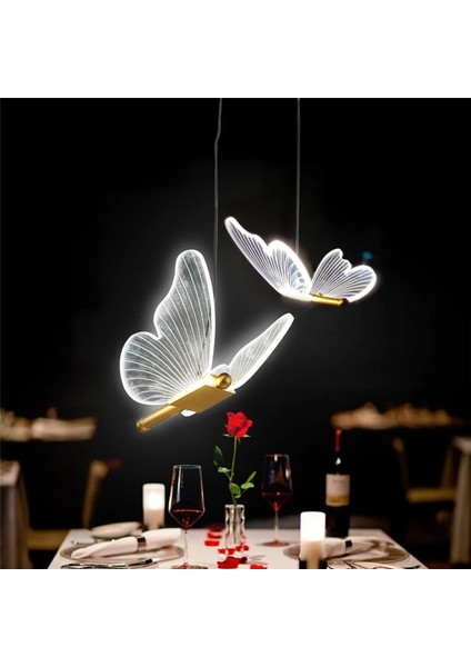 Kelebek LED Sarkıt Işıklar Iskandinav Altın Başucu Avize Aydınlatma Oturma Odası Yatak Odası Başucu Lambası A (Yurt Dışından) modelleri
