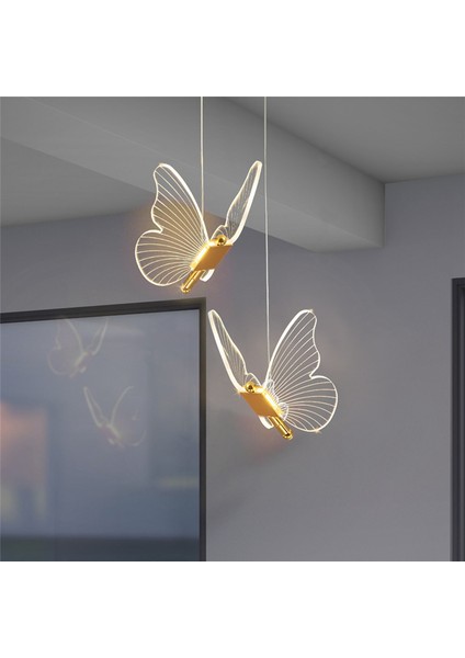 Kelebek LED Sarkıt Işıklar Iskandinav Altın Başucu Avize Aydınlatma Oturma Odası Yatak Odası Başucu Lambası A (Yurt Dışından) fırsatları