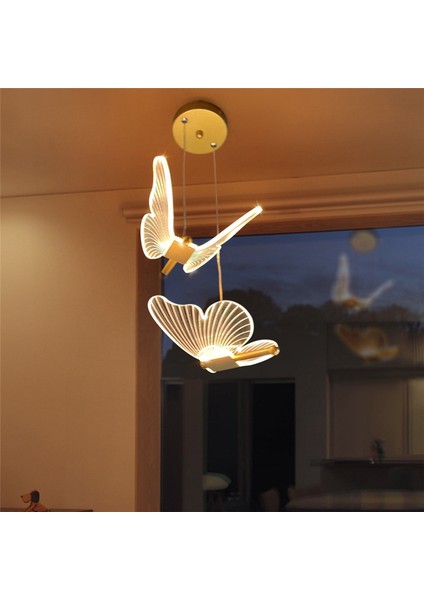 Kelebek LED Sarkıt Işıklar Iskandinav Altın Başucu Avize Aydınlatma Oturma Odası Yatak Odası Başucu Lambası A (Yurt Dışından) indirimleri