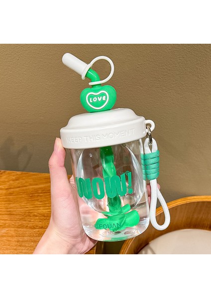 Pipetli Karıştırmalı Kupa Plastik Kupa Yazlık Kompakt Kupa (Yurt Dışından)