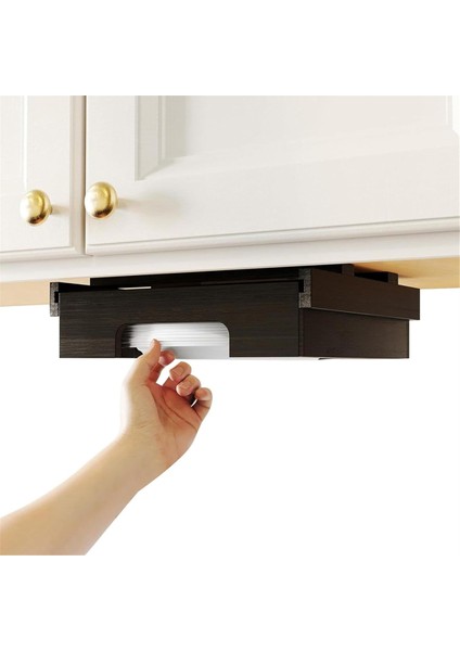 Inçlik Dolap Altı Bambu Tabak Tutucu Mutfak Tezgahı Dikey Tabak Dağıtıcı Tutucular Için Kağıt Tabak Dağıtıcısı, A (Yurt Dışından) indirimleri