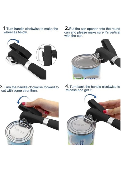 Manuel Kesme Konserve Açacağı, Elde Taşınabilir Pürüzsüz Kenarlı Konserve Açacağı, Gıda Sınıfı Kesme Konserve Açacağı, Mutfak ve Restoran Siyah (Yurt Dışından) fırsatları