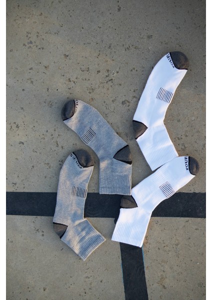 Erkek Kısa Konç Havlu Taban Antrasit Topuk ve Burun Beyaz - Gri 6 Lı Set modelleri