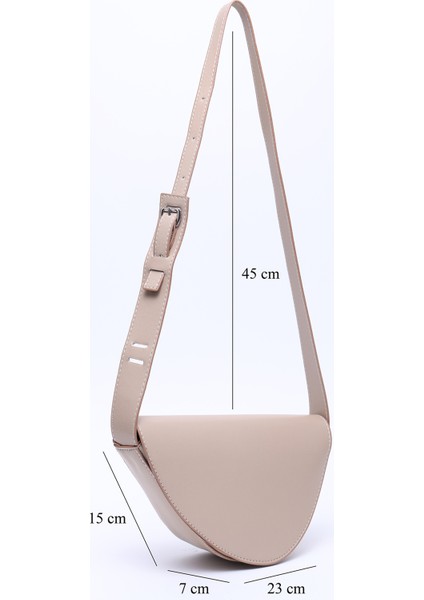 Vizon SHK154 Suni Deri Asimetrik Çıtçıtlı Tek Bölmeli Astarlı Kol ve Omuz Çantası fiyatları
