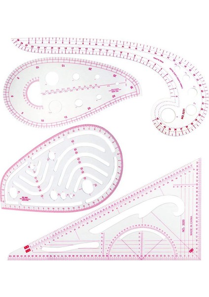 Dikiş Aletleri 4 Parça Dikiş Fransız Eğrisi Metrik Şekilli Cetvel Ölçüsü Dikiş Elbise Yapımı Desen Tasarımı Kendin Yap Giyim Bükülebilir Çizim Şablonu (Yurt Dışından)