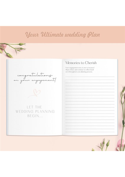 Düğün Planlayıcısı Kitabı ve Organizatörü Nişanlı Çiftler Için Eksiksiz Gelin Planlama Günlüğü A5 Sert Kapaklı Defter (Yurt Dışından) fırsatları