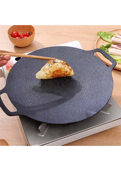 38 cm Kalınlığında Dökme Demir Kızartma Tavası Düz Gözleme Izgarası Yapışmaz Barbekü Izgarası Indüksiyonlu Ocak Açık Alevli Pişirme Tencere (Yurt Dışından) indirimleri