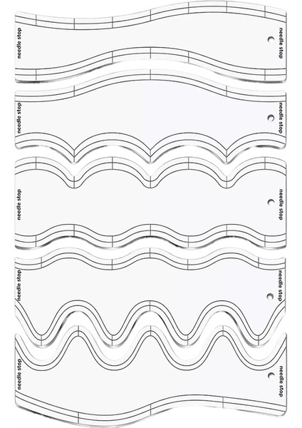 Adet Akrilik Dalga Cetvel Kapitone Şablonları Dıy Çizim Şablonu Ölçü Terzi Cetveli Yumuşak Patchwork Cetveli (Yurt Dışından)