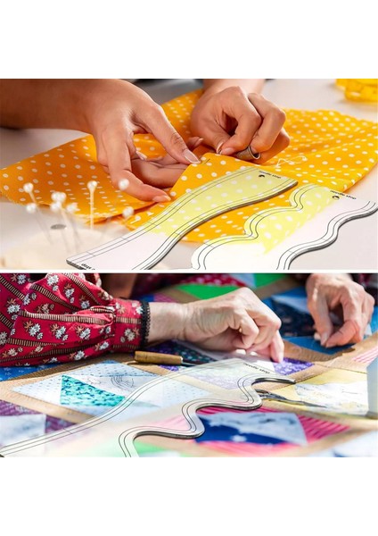 Adet Akrilik Dalga Cetvel Kapitone Şablonları Dıy Çizim Şablonu Ölçü Terzi Cetveli Yumuşak Patchwork Cetveli (Yurt Dışından) modelleri
