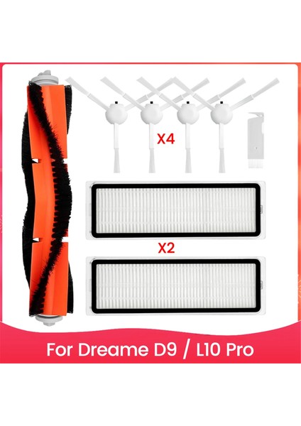 Dreame D9 / L10 Pro Robot Süpürgeler Için Aksesuar Seti Aksesuar Ana Yan Fırça Hepa Filtreleri Yedek Parçalar (Yurt Dışından)