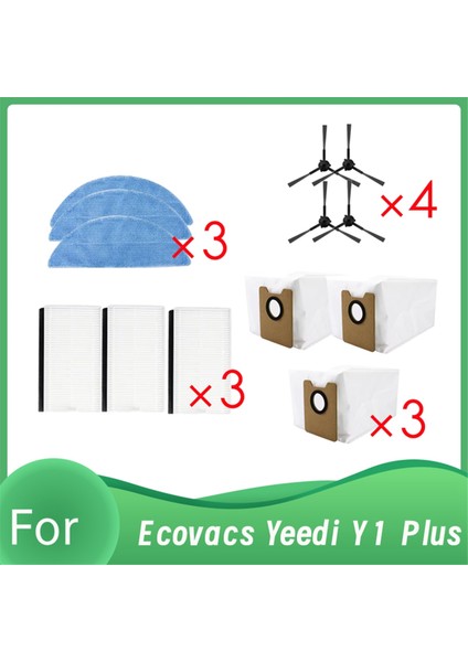 Ecovacs Yeedi Y1 Plus Otomatik Boşaltma Robot Süpürgesi Için 13 Adet Gelişmiş Temizlik Verimliliği Aksesuarları (Yurt Dışından)