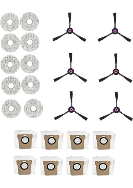 Jonr P20 Pro Kendiliğinden Boşalan Robot Süpürge Yan Fırça Bez Toz Torbası Temizleyici Parça Değişimi Için 24 Adet (Yurt Dışından) modelleri