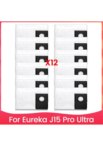 Eureka J15 Pro Ultra Robot Süpürge Parçaları Için 12 Paket Elektrikli Süpürge Toz Yedek Torbaları (Yurt Dışından)