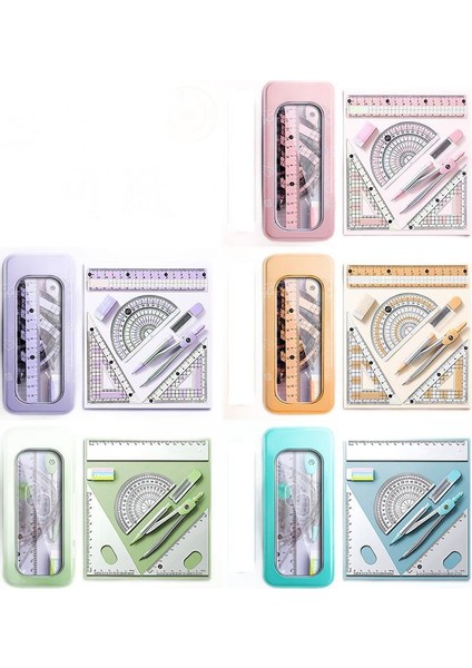 Öğrenci Için Özel Yuvarlak Ölçü Cetveli, Açı Ölçer, Üçgen Cetvel, Düz Cetvel, Ölçüm ve Çizim Seti 8 Parçalı (Yurt Dışından) fırsatları