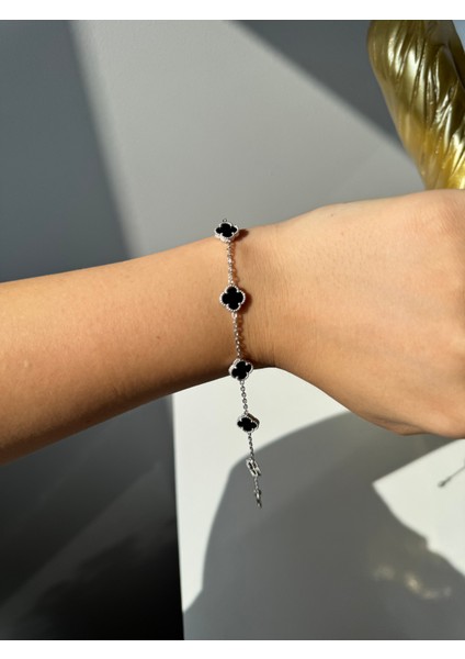 925 Ayar Gümüş Beşli 10 mm Yonca Bileklik fiyatları