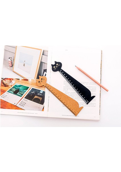 Yaratıcı Kedi Çizim Sevimli Vintage Kırtasiye Ahşap Cetvel (Yurt Dışından) modelleri