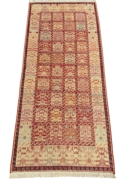El Dokuma Ipek Sumak Kilim 81X185 Yolluk Kilim