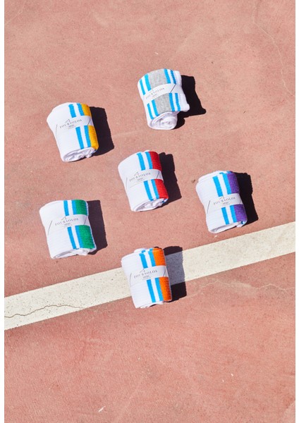 Kadın Soket, Havlu Taban, Lastikte Mavi Kuşak İçine Renkli Dolgu Tenis Beyaz 6'lı Set, Pamuklu, Nefes Alır, Gün Boyu Konfor fiyatları