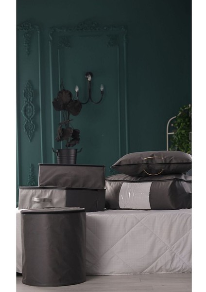 5'li Set 70X50 cm Yastık & Kıyafet Organizer Hurç Antrasit Gri fiyatları
