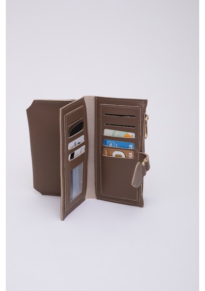 Vizon SHK65 Yumuşak Suni Deri Kalpli Çıtçıtlı Telefon Bozuk ve Kağıt Para Bölmeli Kartlıklı Cüzdan fırsatları