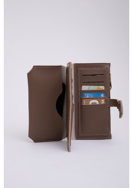 Vizon SHK65 Yumuşak Suni Deri Kalpli Çıtçıtlı Telefon Bozuk ve Kağıt Para Bölmeli Kartlıklı Cüzdan indirimleri