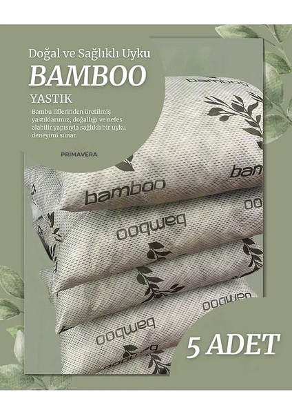 5'li Bamboo Gri Serisi Yastık Seti | 50X70 cm | Antialerjik Silikon Elyaf | Yıkanabilir 800 gr