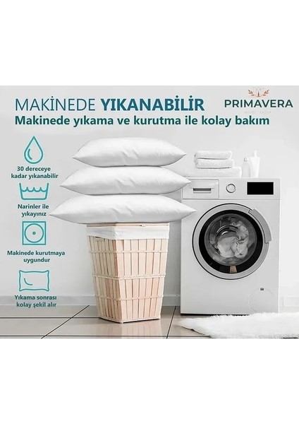 5'li Bamboo Gri Serisi Yastık Seti | 50X70 cm | Antialerjik Silikon Elyaf | Yıkanabilir 800 gr