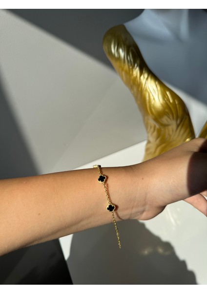 925 Ayar Gümüş Beşli Cleef Model 8 mm Yonca Bileklik fiyatları