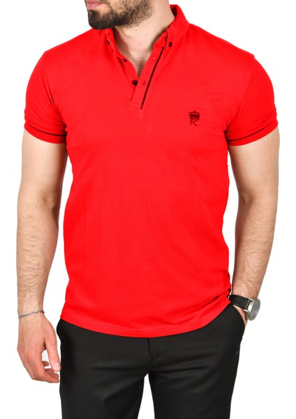 Slim Fit Dar Kesim Pamuklu Pike Kumaş Polo Yaka Tişört Nefes Alan Kıvrılmaz Polo Yaka Tişört 2503020