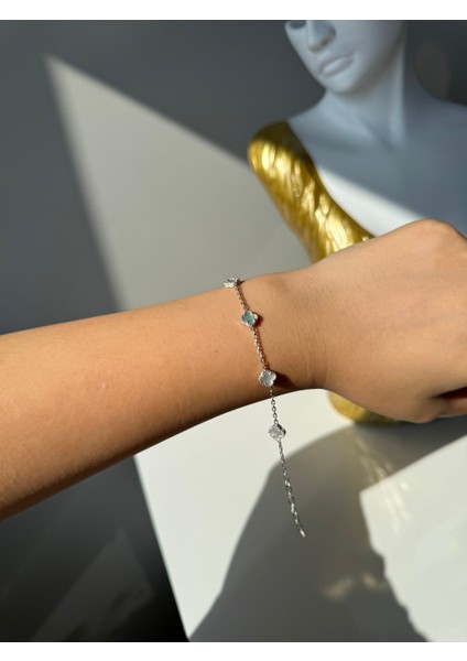 925 Ayar Gümüş Beşli 8 mm Yonca Bileklik indirimleri