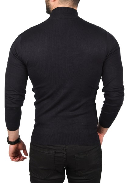 Çizgi Desenli Tüylenme Yapmayan Yarım Balıkçı Yaka Triko Kazak 2505501 indirimleri