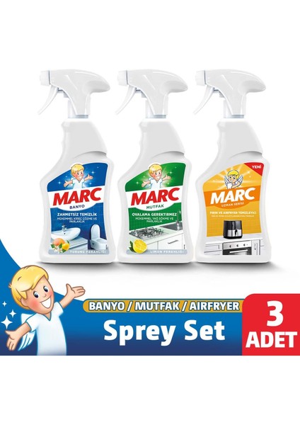 Banyo + Mutfak + Airfryer Sprey 3X750 ml