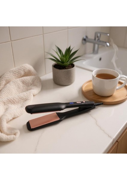 Gliss Keratin Kaplamalı Seramik Plaka Saç Düzleştirici - 210°C Ayarlanabilir Isı, Geniş Plaka, Saç Yıpranmasını Önler ve Parlaklık Kazandırır, Dijital Ekran, 360° Kablo, BY-5116, Siyah fiyatları