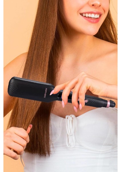 Gliss Keratin Kaplamalı Seramik Plaka Saç Düzleştirici - 210°C Ayarlanabilir Isı, Geniş Plaka, Saç Yıpranmasını Önler ve Parlaklık Kazandırır, Dijital Ekran, 360° Kablo, BY-5116, Siyah fırsatları