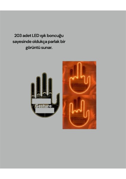 Yüksek Görünürlüklü Otomobil Jest Işığı – 3 Modlu LED Arka Cam Aksesuarı, Pratik ve Eğlenceli modelleri