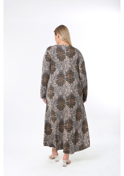 Kadın Desenli ve Likralı Büyük Beden Elbise fırsatları