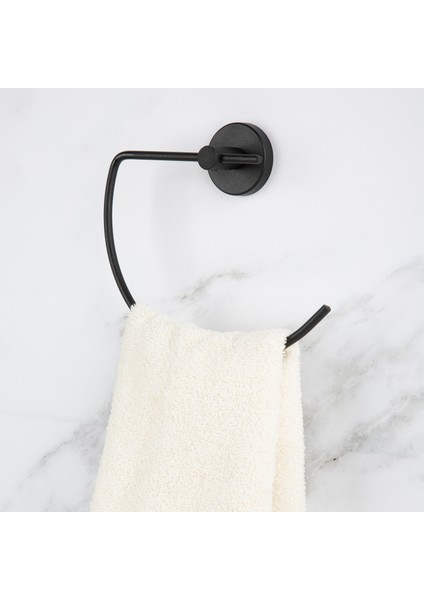 Siyah Yarım Daire G Havluluk Havlu Askısı