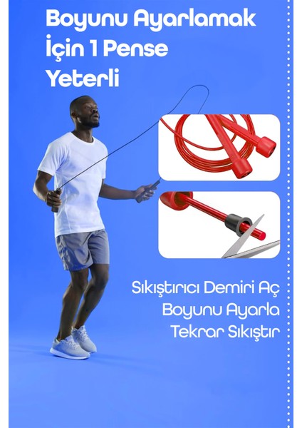 Basic Atlama Ipi Uzunluk Ayarlanabilir Atlama Sekme Ipi Jump Rope Kırmızı 515 fiyatları
