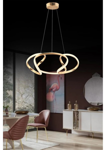 Istanbul Avize Damla Gold Ledli Modern Beyaz Power LED Avize