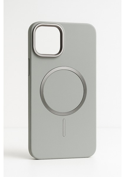 iPhone 14 Premium Slim Carbon Gri Magsafe Destekli Koruyucu Kılıf