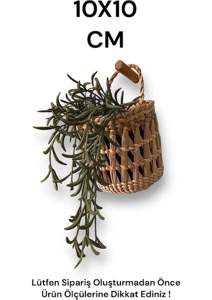 Kahverengi 10X10 Dekoratif Duvar Süsü ve Hasır Sepet, El Yapımı, Şık ve Doğal. fırsatları