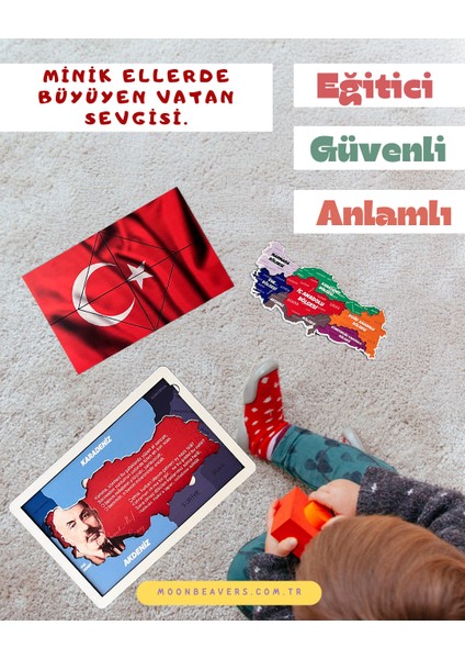 Çocuklar İçin Ay Yıldızlı Türk Bayrağı Ahşap Eğitim Seti – Milli Değerleriyle Tanışsın modelleri